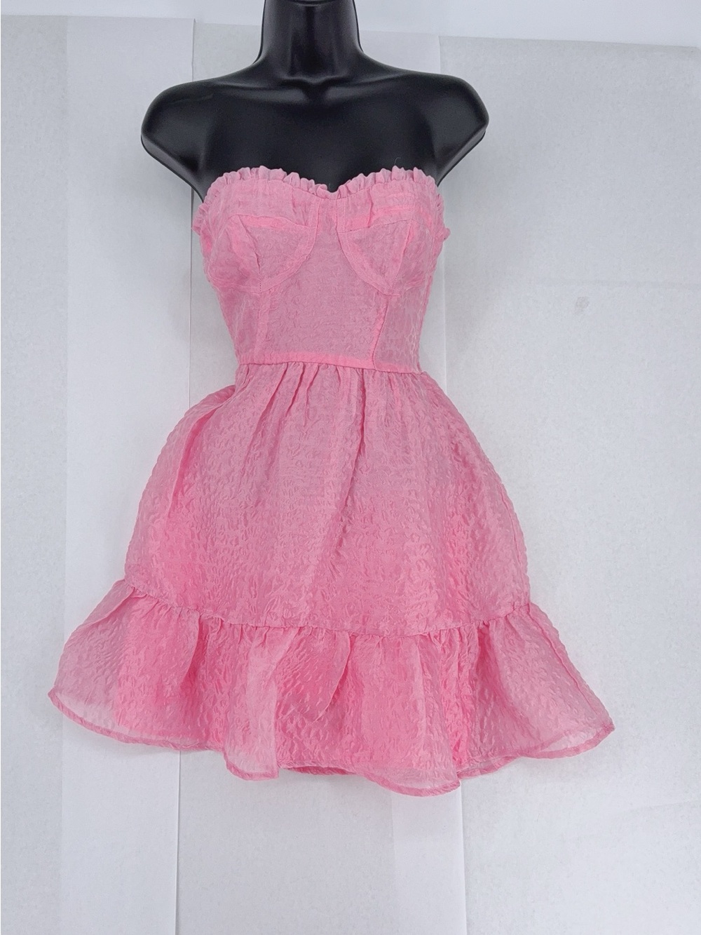Storia Pink bustier Textured Strapless Mini Dress NWT SIZE S